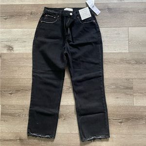 Abercrombie, the ankle straight ultra high rise, black jeans